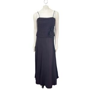 MILLA BELL Floor Length Formal A-line Dress Ruched crinoline bodice SZ 10